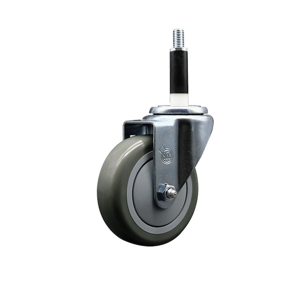 4'' Gray Poly Wheel Swivel 7/8'' Expanding Stem Caster